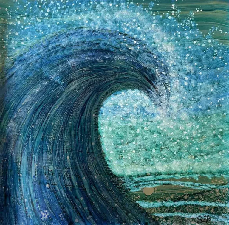 Sibyl Felts alcohol ink left wave 768x755