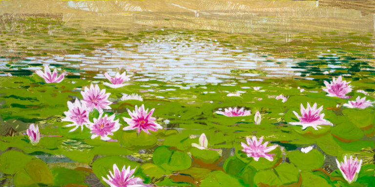 Niven Until Then 2026 oil and collage 30 x 60 inches 768x383